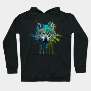 Wolf Splash Art: Colorful Fantasy Painting #4 Hoodie